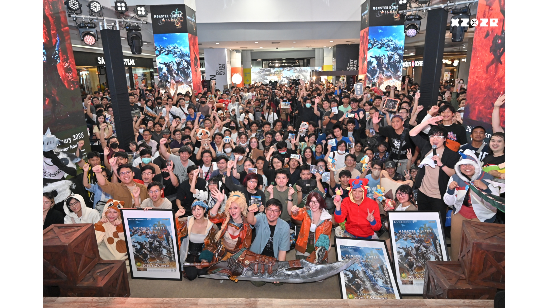 Monster Hunter Wilds launch event audience at Union Mall